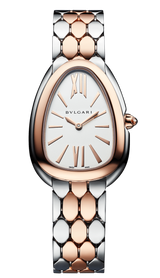 Bvlgari Serpenti Seduttori White Dial Two Tone Steel Strap Watch for Women - SERPENTI103277