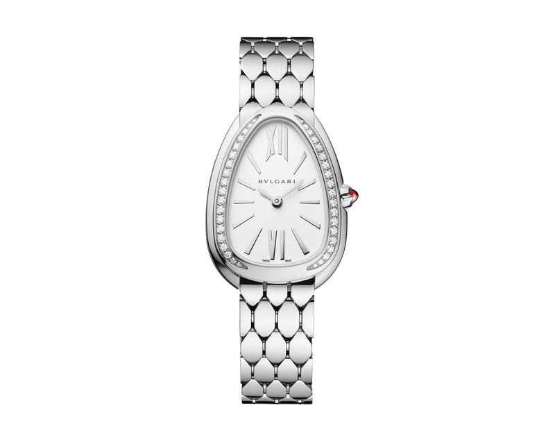 Bvlgari Serpenti Seduttori Diamonds Silver Dial Silver Steel Strap Watch for Women - SERPENTI103361
