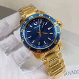Shop Movado Series 800 Blue Dial Gold Steel Strap Watch For Men - 2600144 in USA
