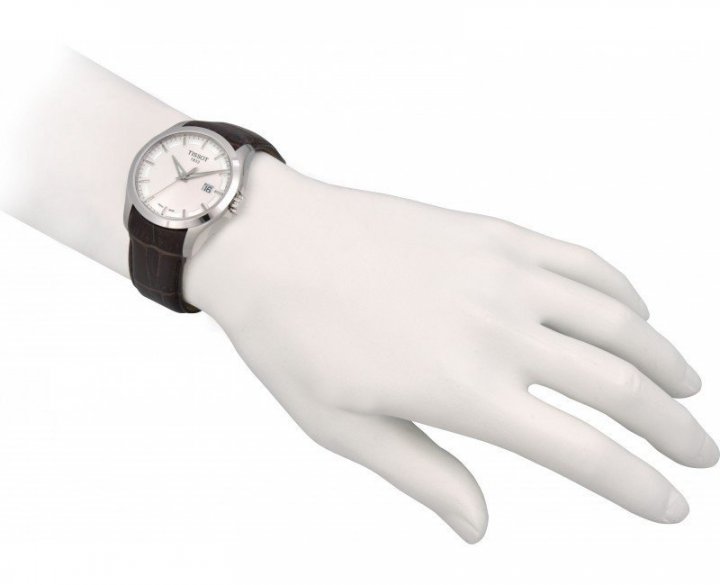Tissot T Classic Couturier Chronograph White Dial Brown Leather Strap Watch For Men - T035.410.16.031.00 Buy Now By Tissot