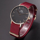 Daniel Wellington Classic Roselyn Black Dial Maroon Nylon Strap Watch For Women - DW00100273 Buy Now By Daniel Wellington