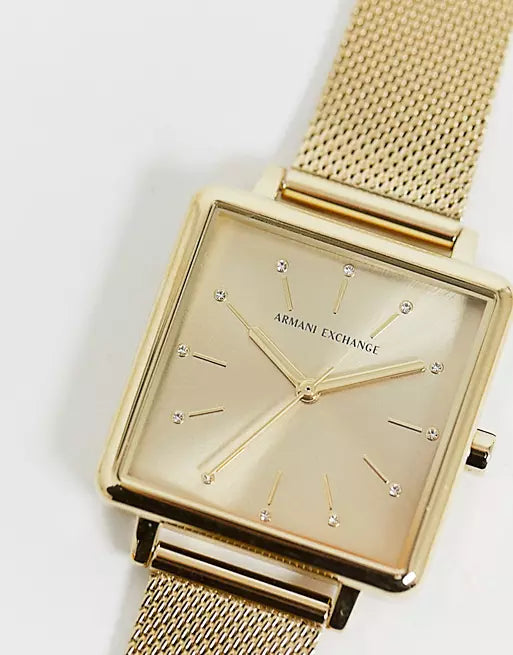 Armani Exchange Lola Quartz Gold Dial Gold Mesh Strap Watch For Women - AX5801 Buy Now By Armani Exchange
