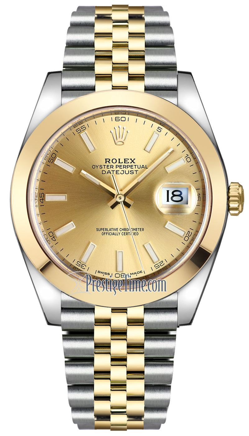 Shop Rolex Datejust 41 Oyster Gold Dial Two Tone Oystersteel & Yellow Gold Jubilee Bracelet Watch for Men - M126303-0010 in USA