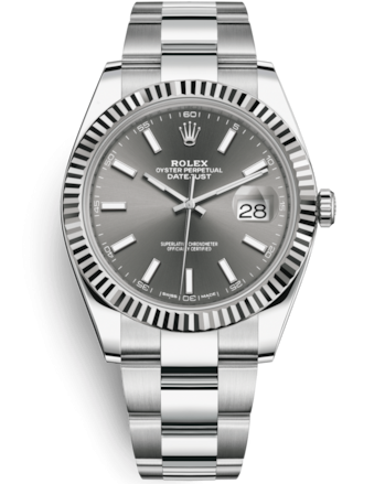 Shop Rolex Oyster Grey Dial Oystersteel & White Gold Steel Strap Watch for Men - M126334-0013 in USA