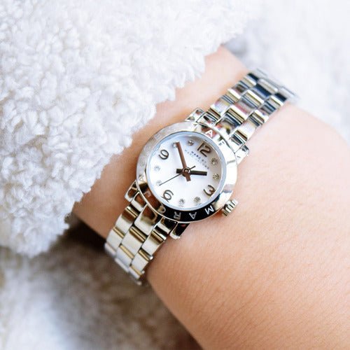Marc Jacobs Amy Dinky White Dial Silver Steel Strap Watch for Women - MBM3225 Buy Now By Marc Jacobs