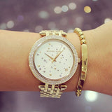 Michael Kors Darci White Dial Gold Steel Strap Watch for Women - MK3727 Buy Now By Michael Kors