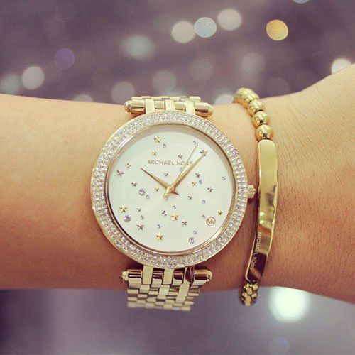 Michael Kors Darci White Dial Gold Steel Strap Watch for Women - MK3727 Buy Now By Michael Kors