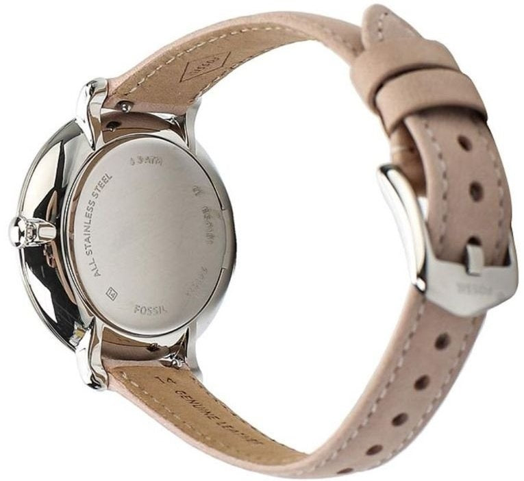 Shop Fossil Jacqueline Blush Mother of Pearl Dial Pink Leather Strap Watch for Women - ES4151 in USA