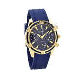 Shop Guess Catalina Blue Gold Tone Blue Silicone Strap Watch For Women - W0562L2 in USA