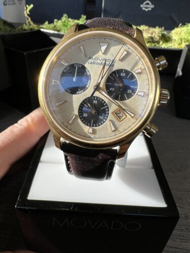 Movado Heritage Chronograph White Black Leather Strap Watch for Men - 3650007 Buy Now By Movado