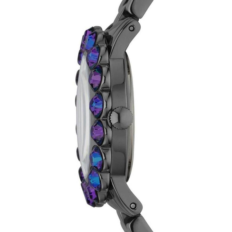 Marc Jacobs Amy Purple Dial Black Steel Strap Watch for Women - MBM3224 Buy Now By Marc Jacobs
