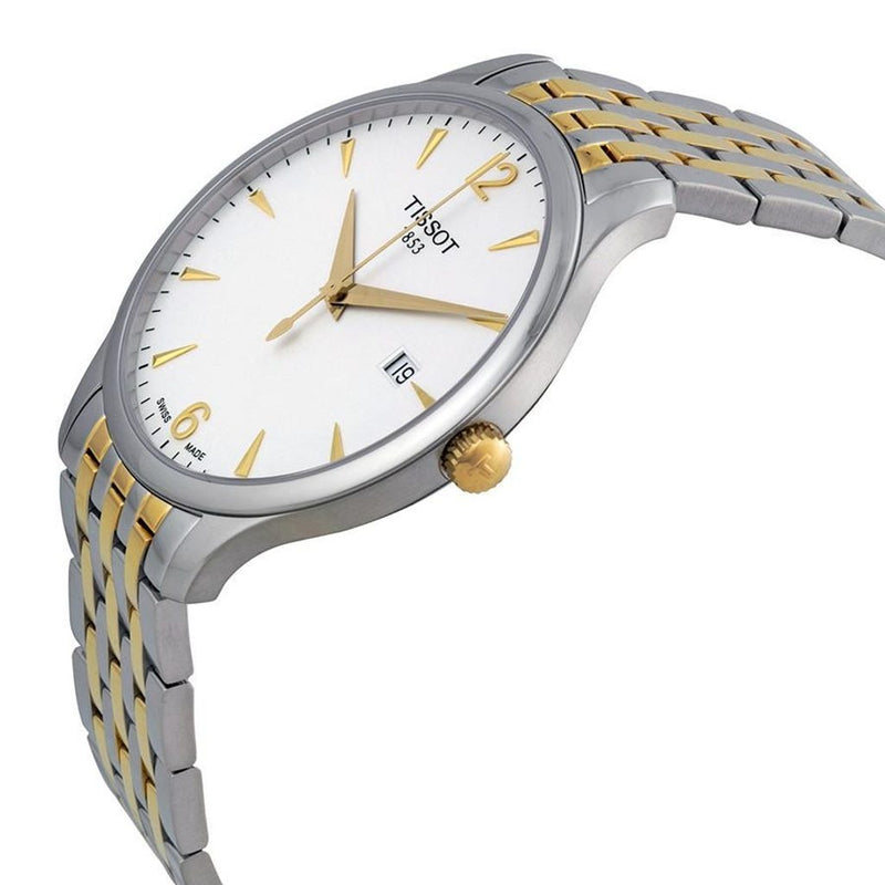 Tissot T Classic Tradition White Dial Two Tone Mesh Bracelet Watch for Women - T063.210.22.037.00 Buy Now By Tissot
