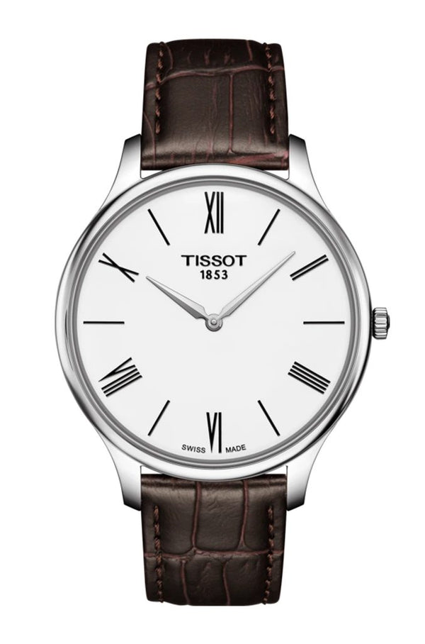 Tissot Tradition 5.5 Lady Silver Dial Brown Leather Strap Watch for Women - T063.009.16.018.00 Buy Now By Tissot