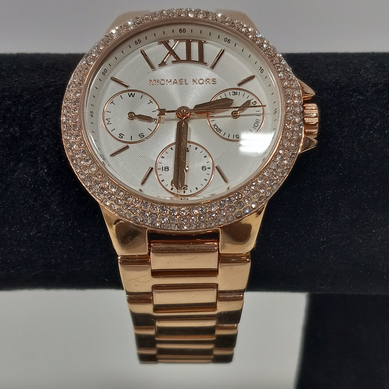 Michael Kors Camille Multifunction White Dial Rose Gold Steel Strap Watch For Women - MK6845 Buy Now By Michael Kors