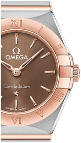 Shop Omega Constellation Quartz Brown Dial Silver Steel Strap Watch for Women - 131.20.25.60.13.001 in USA