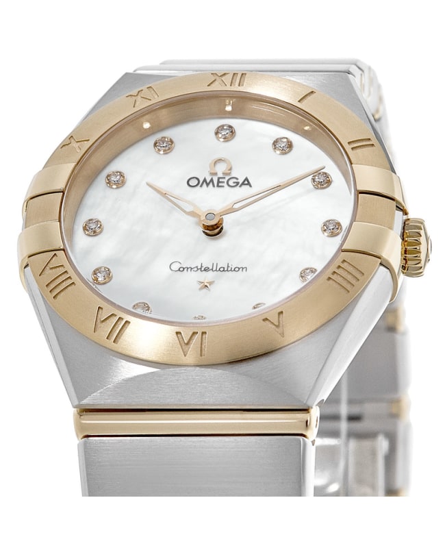 Shop Omega Constellation Manhattan Mother of Pearl Dial Two Tone Steel Strap Watch for Women - 131.20.28.60.55.002 in USA