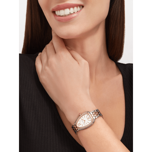 Bvlgari Serpenti Seduttori Diamonds Silver Dial Two Tone Steel Strap Watch for Women - SERPENTI103274