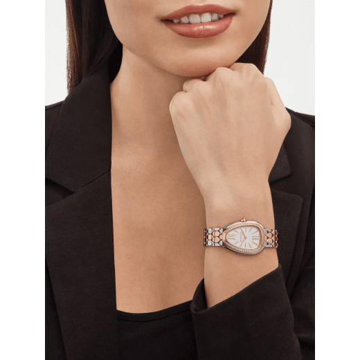 Bvlgari Serpenti Seduttori Diamonds Silver Dial Two Tone Steel Strap Watch for Women - SERPENTI103274