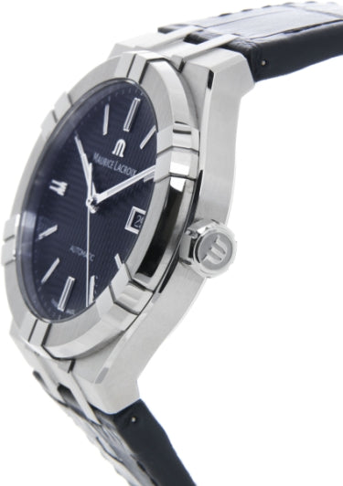 Maurice Lacroix Aikon Date Automatic Black Dial Black Leather Strap Watch For Men - AI6008-SS001-330-1 Buy Now By Maurice Lacroix