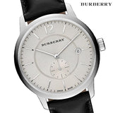 Shop Burberry The Classic Horseferry Beige Dial Black Leather Strap Watch for Men - BU10000 in USA