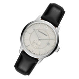 Shop Burberry The Classic Horseferry Beige Dial Black Leather Strap Watch for Men - BU10000 in USA