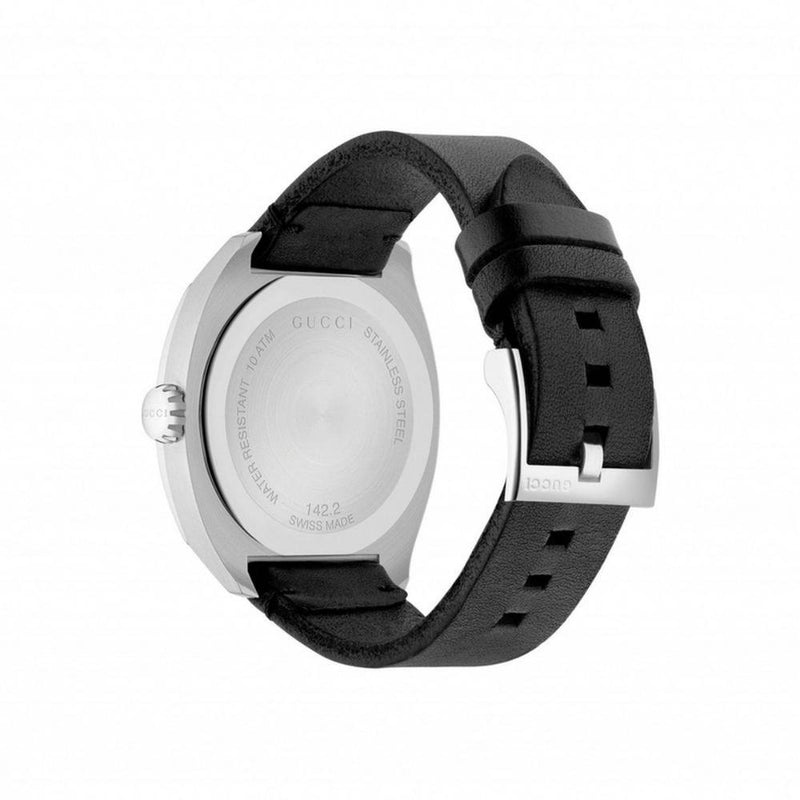 Gucci GG2570 Black Dial Black Leather Strap Watch For Men - YA142206 Buy Now By Gucci