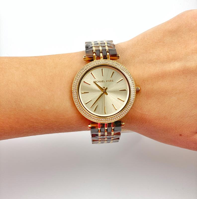 Michael Kors Darci Gold Dial Brown Two Tone Steel Strap Watch for Women - MK4326 Buy Now By Michael Kors