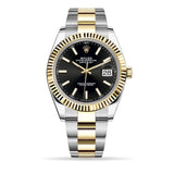 Shop Rolex Datejust 41 Black Dial Two Tone Oystersteel White Gold Strap Watch for Men - M126333-0013 in USA