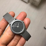 Calvin Klein Minimal Grey Dial Silver Mesh Bracelet Watch for Women - K3M53154 Buy Now By Calvin Klein