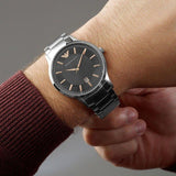 Emporio Armani Renato Quartz Black Dial Silver Steel Strap Watch For Men - AR11179 Buy Now By Emporio Armani