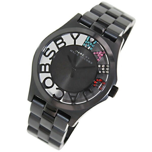 Marc Jacobs Henry Skeleton Black Dial Black Steel Strap Watch for Women - MBM3265 Buy Now By Marc Jacobs