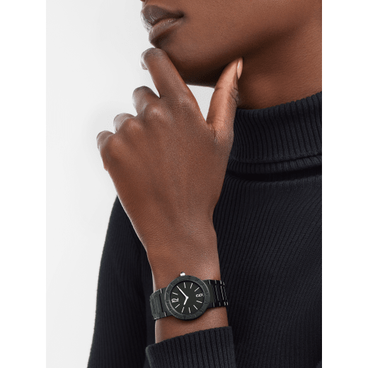 Bvlgari Bvlgari Lady Black Dial Black Steel Strap Watch for Women - BVLGARI103557