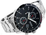 Shop Hugo Boss Rafale Chronograph Black Dial Silver Steel Strap Watch for Men - 1513509 in USA
