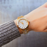 Tissot T Classic PR 100 Lady White Dial Gold Steel Strap Watch for Women - T101.210.33.031.00 Buy Now By Tissot