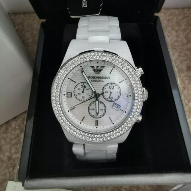 Emporio Armani Ceramica Chronograph White Dial White Ceramic Strap Watch For Women - AR1456 Buy Now By Emporio Armani