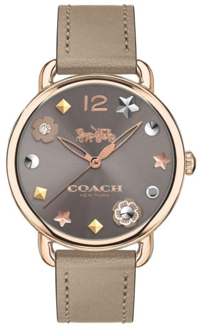 Coach Delancey Grey Dial Grey Leather Strap Watch For Women - 14502797 Buy Now By Coach