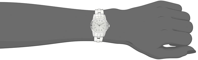 Bulova Classic Diamonds Silver Dial Silver Steel Strap Watch for Women - 96P121 Buy Now By Bulova