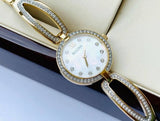 Bulova Crystal Collection Mother of Pearl Dial Gold Steel Strap Watch for Women - 98L225 Buy Now By Bulova