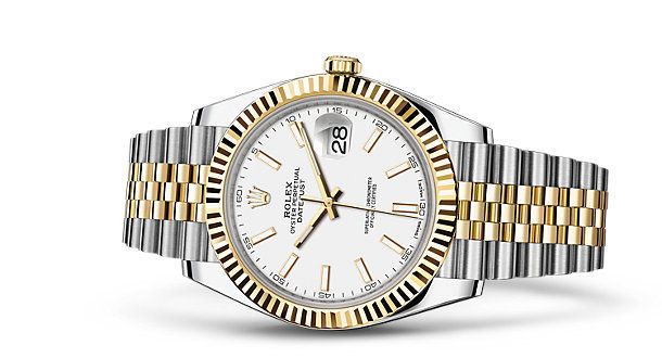 Shop Rolex Datejust 41 Oyster White Dial Two Tone Oystersteel & Yellow Gold Jubilee Bracelet White Dial Watch for Men - M126333-0016 in USA