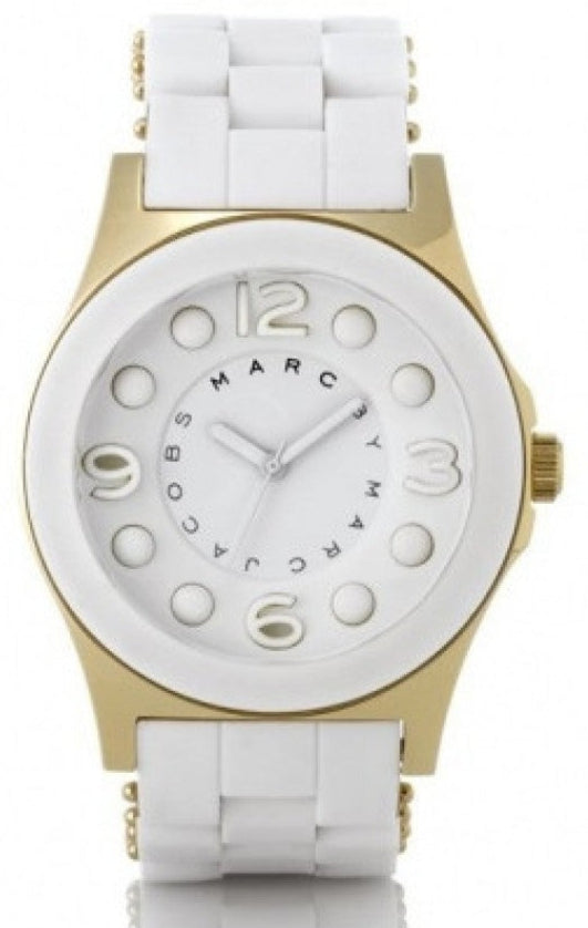 Shop Marc Jacobs Dress White Dial White Silicone Strap Watch for Women - MBM2500 in USA