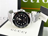 Shop Gucci Dive Analog Black Dial Silver Steel Strap Watch For Men - YA136208 in USA