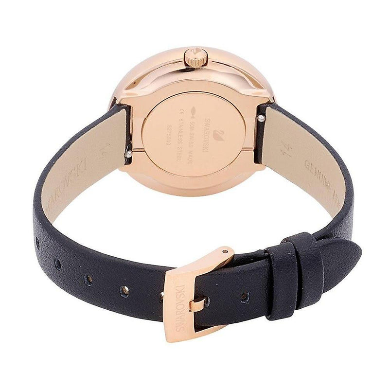Swarovski Crystalline Pure Black Dial Black Leather Strap Watch for Women - 5275043 Buy Now By Swarovski