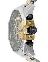 Diesel Mega Chief Chronograph Black Dial Two Tone Steel Strap Watch For Men - DZ4581 Buy Now By Diesel