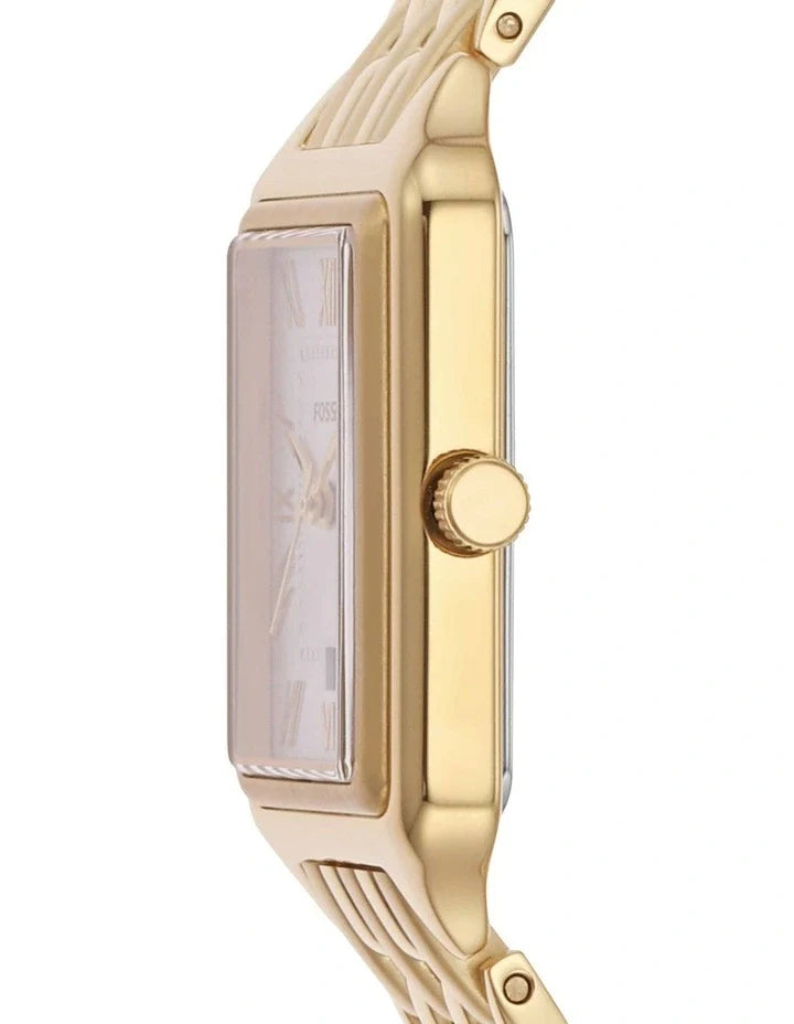 Fossil Raquel Three Hand Date White Dial Gold Steel Strap Watch For Women - ES5220 Buy Now By Fossil
