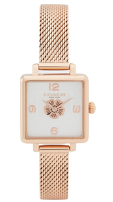 Coach Cass White Dial Rose Gold Mesh Bracelet Watch for Women - 14503698 Buy Now By Coach