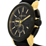 Shop Gucci G Chrono Black Dial Black Leather Strap Watch For Men - YA101203 in USA