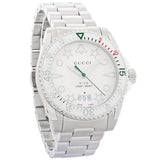 Shop Gucci Dive Quartz White Dial Silver Steel Strap Watch For Men - YA136336 in USA