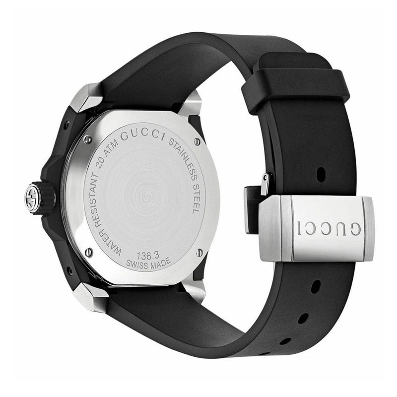 Shop Gucci Dive Tiger Black Dial Black Rubber Strap Watch For Men - YA136318 in USA
