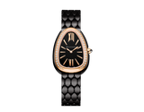 Bvlgari Serpenti Seduttori Diamonds Black Dial Black Steel Strap Watch for Women - SERPENTI103706