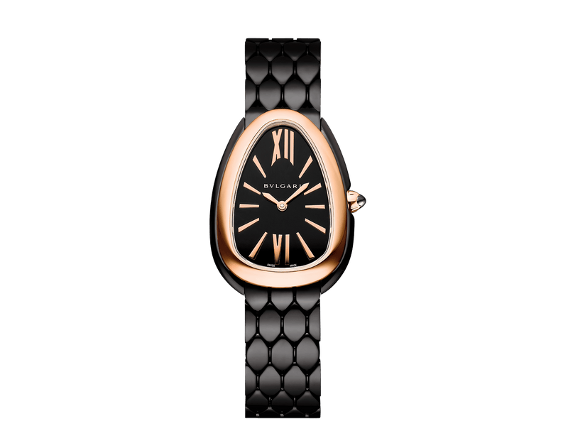 Bvlgari Serpenti Seduttori Black Dial Black Steel Strap Watch for Women - SERPENTI103704